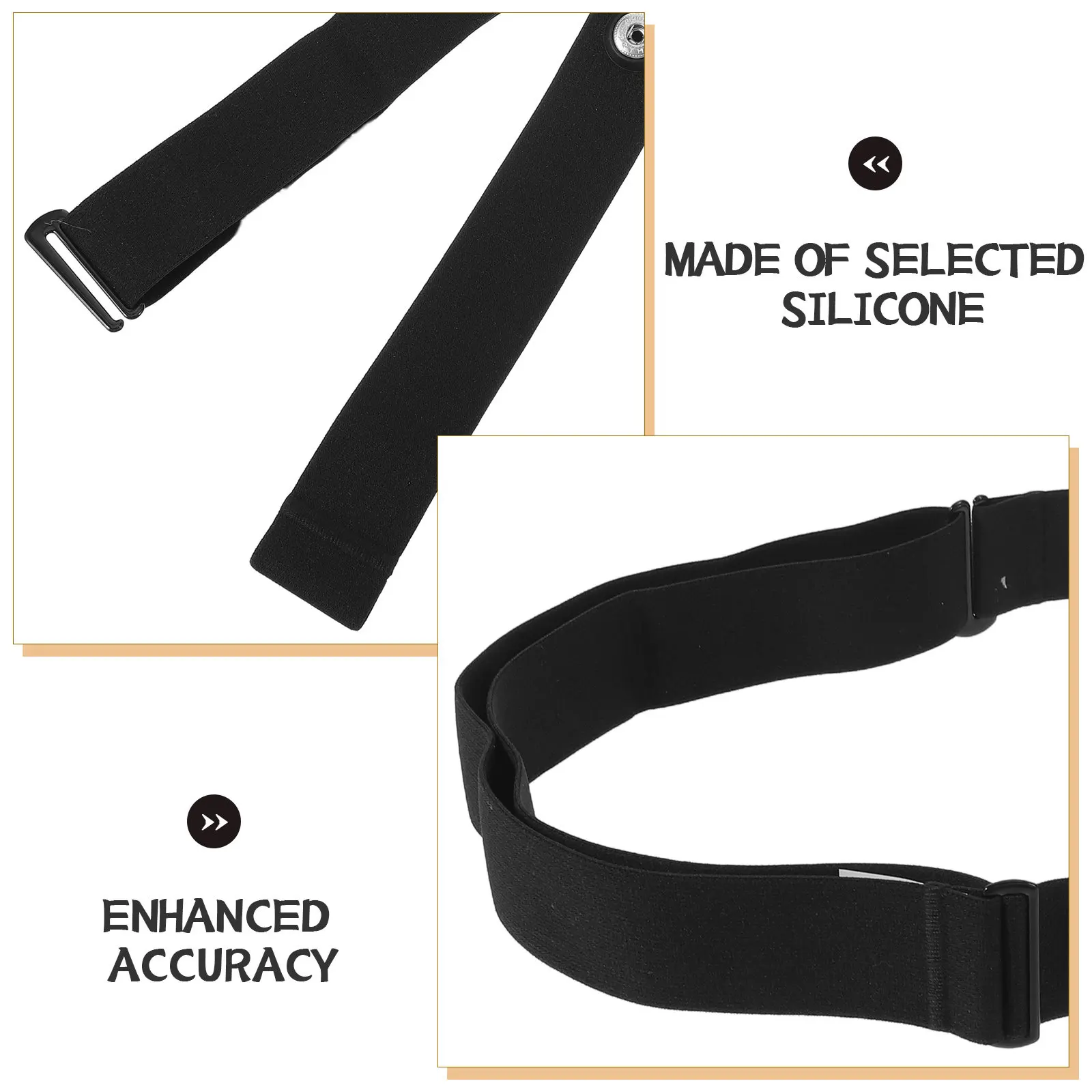 Heart Rate Monitor Chest Belt Replacement 43.3 Adjustable Silicone Band Fitness Tracker Chest Strap Accurate Workout Running