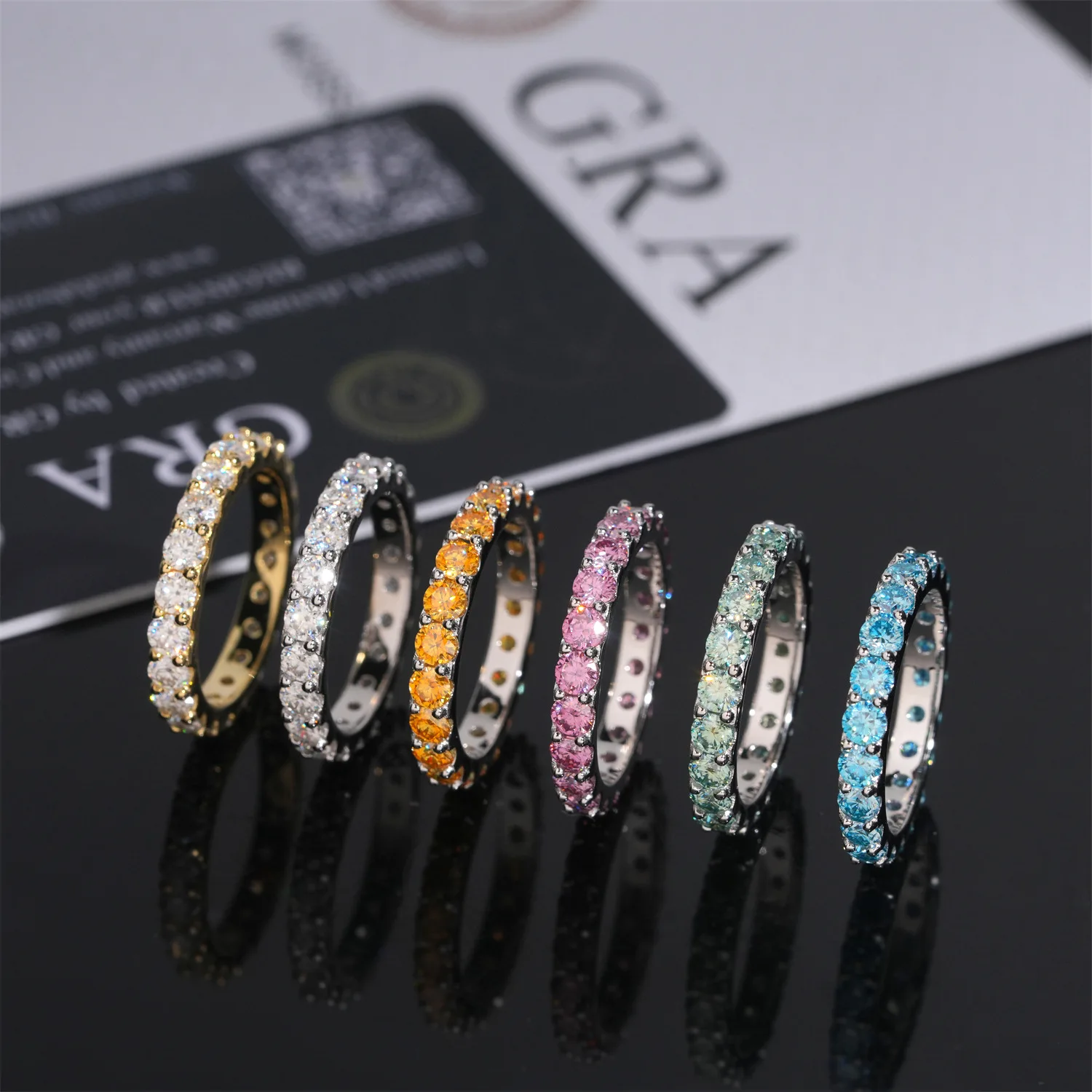 Moissanite 3.0mm GRA D VVS1 S925 Sterling Silver Full Moissanite Round Cut Hip Hop Engagement Jewelry For Men And Women