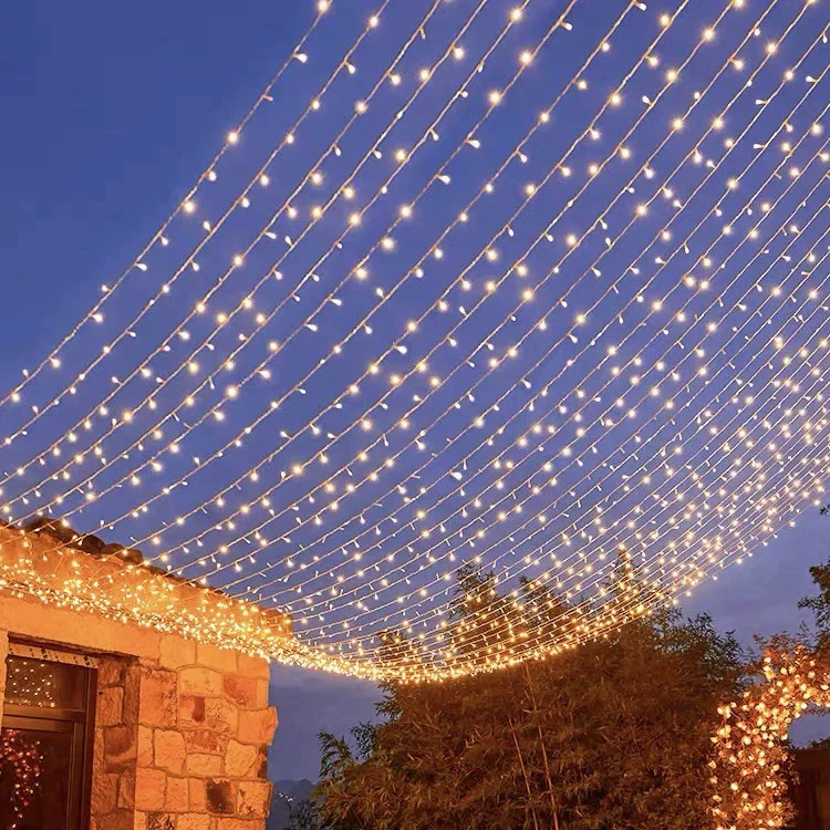 

Christmas LED Fairy Icicle String Lights Outdoor Garden Xmas Tree Holiday Garland for Wedding Party Camping Home Room Decoration