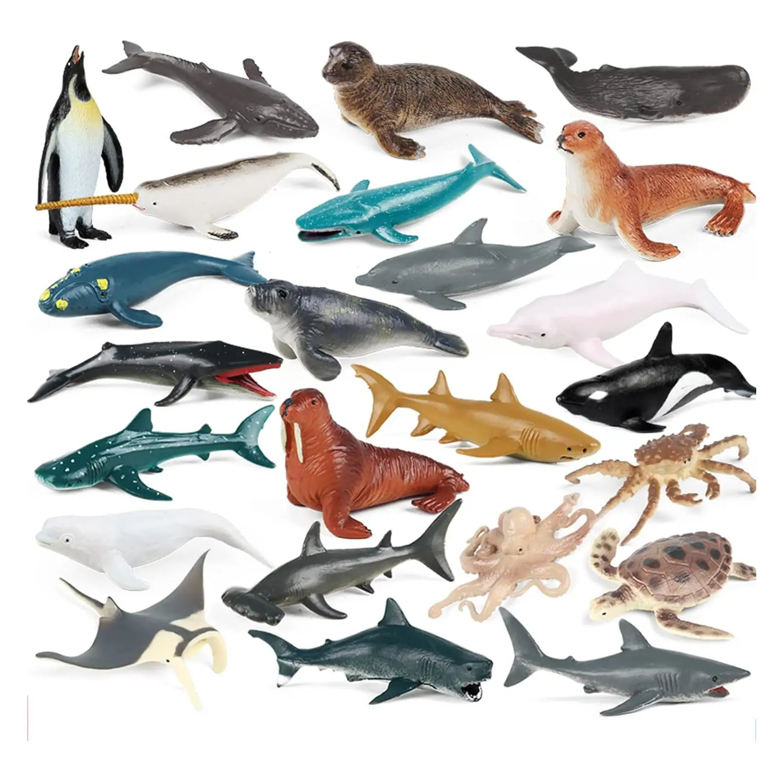 24 Pieces Fake Sea Animals Simulation Animals Model Toy Educational Toy Figurines Figures for Collection Classrooms Rewards