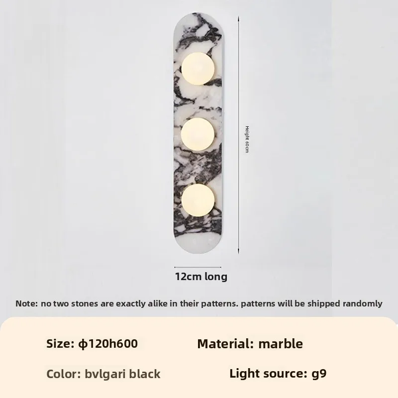 Nordic Modern White Glass 2 LED Source Wall Lamp Sconce Aisle Dining Room Bulgari Luxury Stone Stair Light Fixture Lamparas