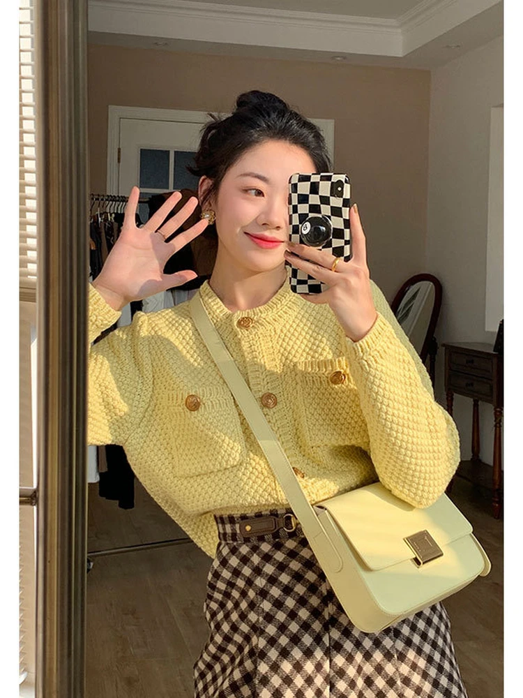 티엔드 니트 레드 라운드 네트 트위스트 스웨터 여성용 가을 겨울 신상 슬레 레이지 패션 아우터웨어 캐주얼 루즈핏 롱...