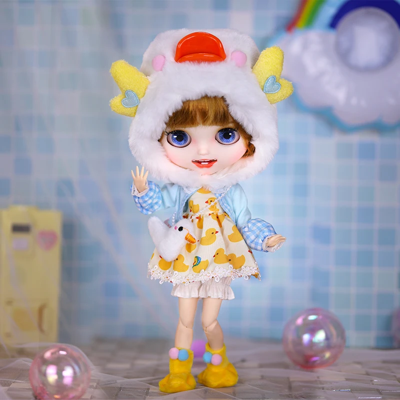 

ICY DBS Blyth Doll 19 Joints Body 30CM 1/6 Doll Fair Skin Matte face Canines Beep Lips Princess Dress Up Costume DIY Doll Gift