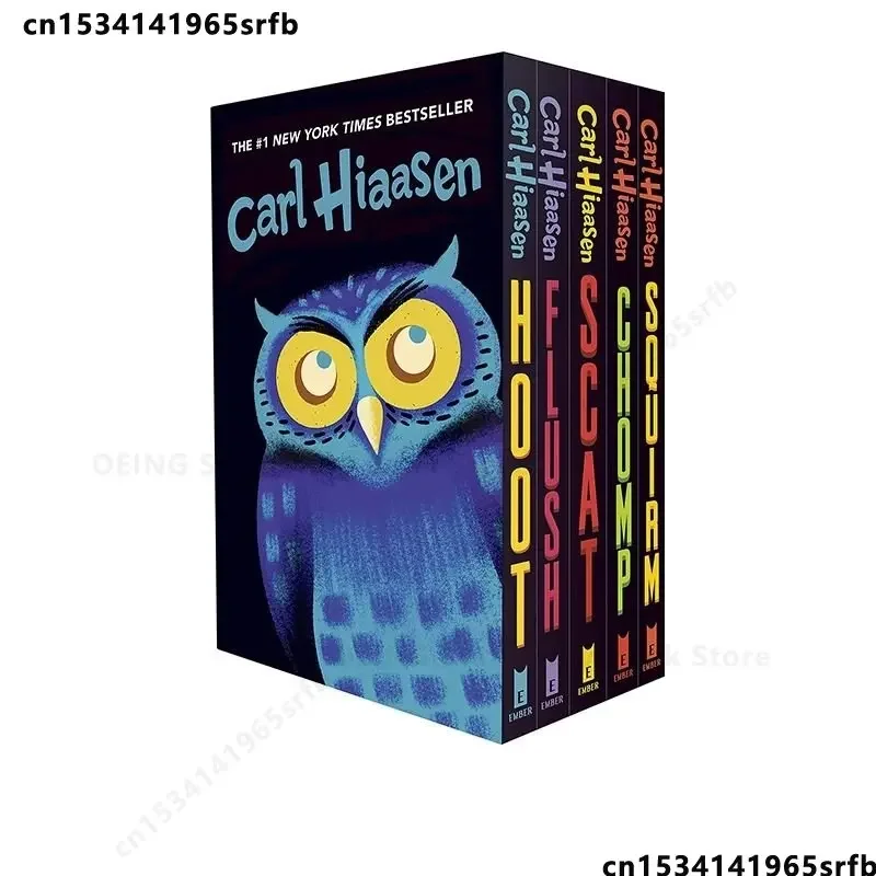 Hiaasen 5 Book Trade Box Set Save The Owl Series  English Books   Ages 8-12 Years Old