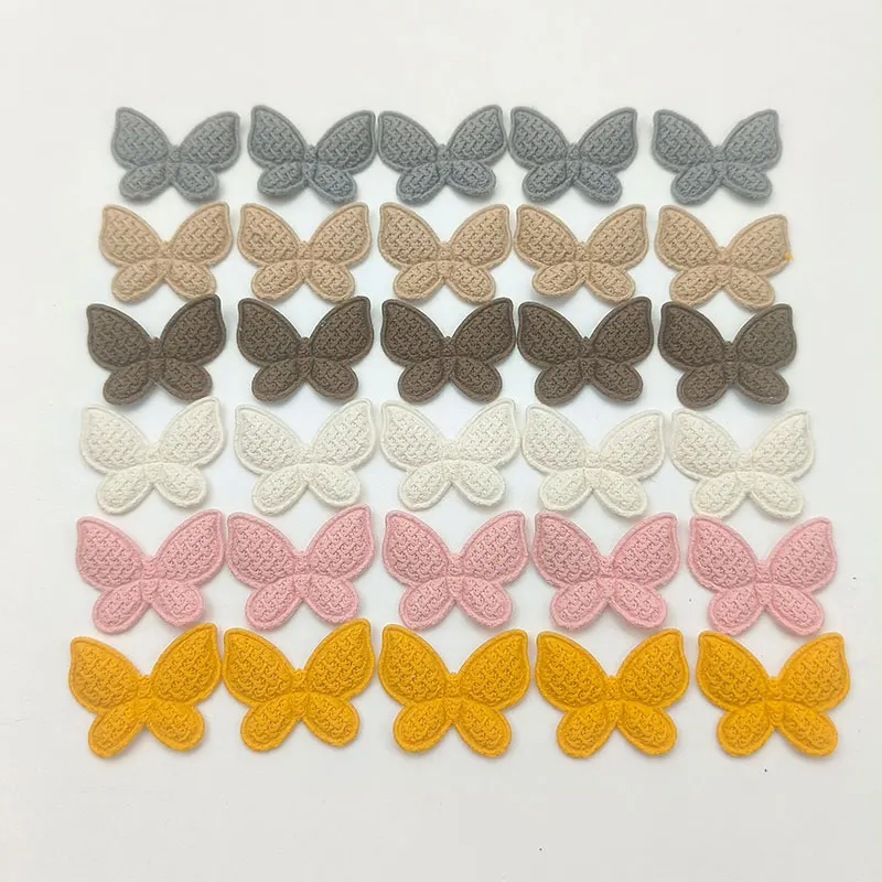 60 Stück 3 x 2,5 cm gepolsterte Schmetterlings-Applikationen im Herbst-Winter-Stil für DIY-Haarspangen, Handschuhe, Hüte, Zubehör, Aufnäher – Detail 6