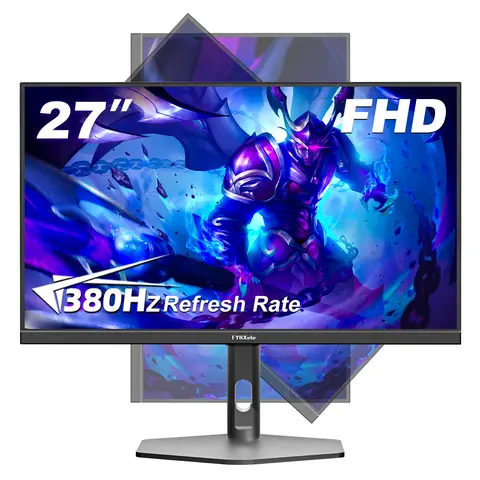 FYHXele 27 Zoll 380 Hz Gaming-Monitor 1080P IPS 0,5 ms GTG Computermonitor Einstellbare vertikale Monitorunterstützung FreeSync HDR VESA