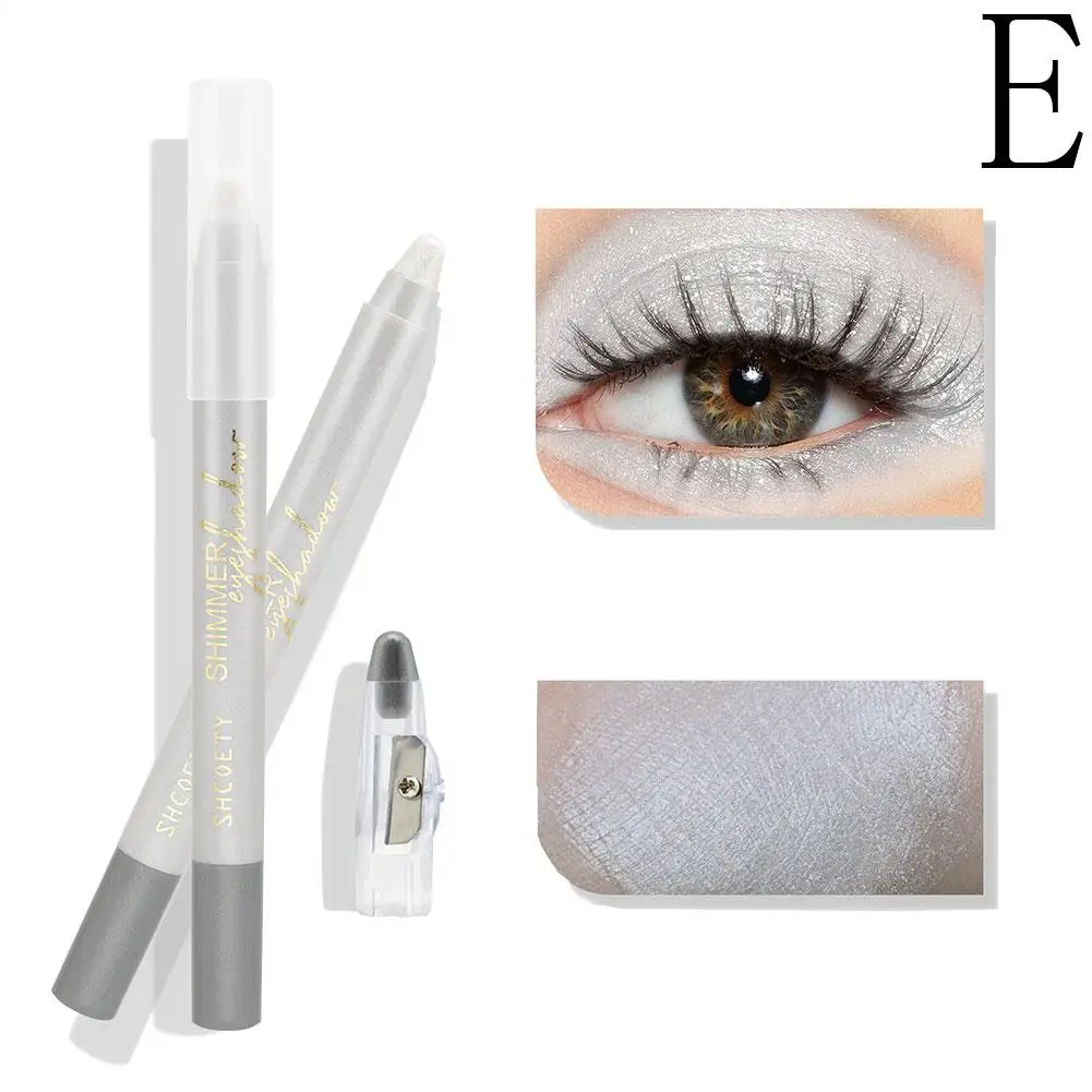 Waterproof Pearlescent Eyeshadow Pencil Stick Long Liner Lasting Eye Shimmer Silkworm Stick Makeup Eyes Tools Glitter Shado J9R9