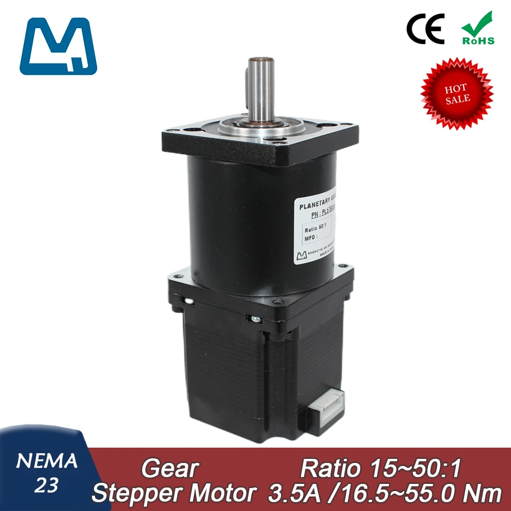 

Nema23 54mm Stepper Motor body lenght 3.5A 1.1Nm Planetary Gearbox Ratio 40:1