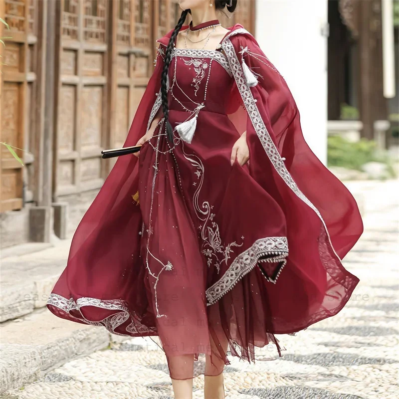 

Exotic Chinese Elements Cosplay Costume Improved Chinese Style Handu Dress Set Women Luxury Lolita Dresses Suspender Dress