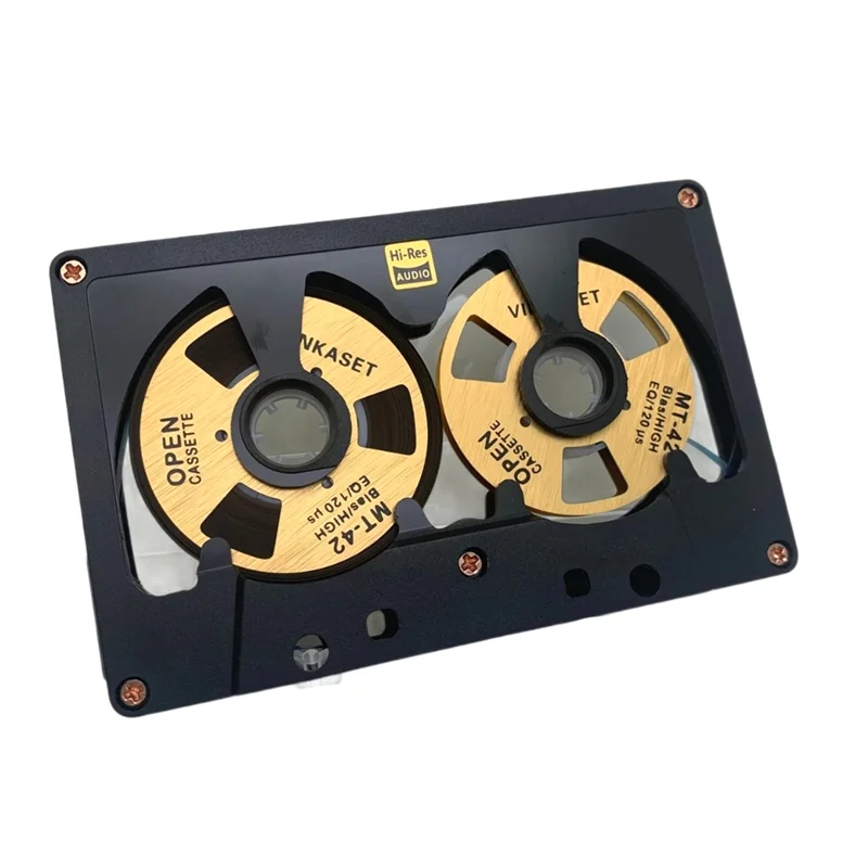 ABGI-Blank Tape 50 Minutes Audio Reel To Reel Cassette Double Sided Metal Reel Hollow Case Self-Made