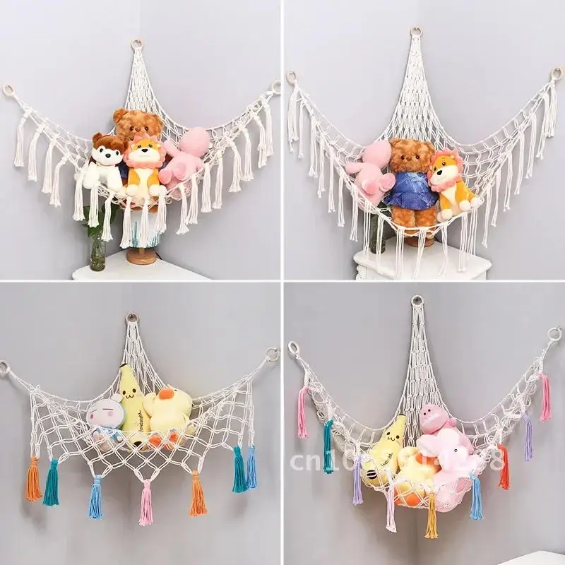 

Hammock Net Toys Storage Toys Decor Children Room Boho Stuffed Swing Toys Net Bohemia Animals Organize Soft Storage Hammock