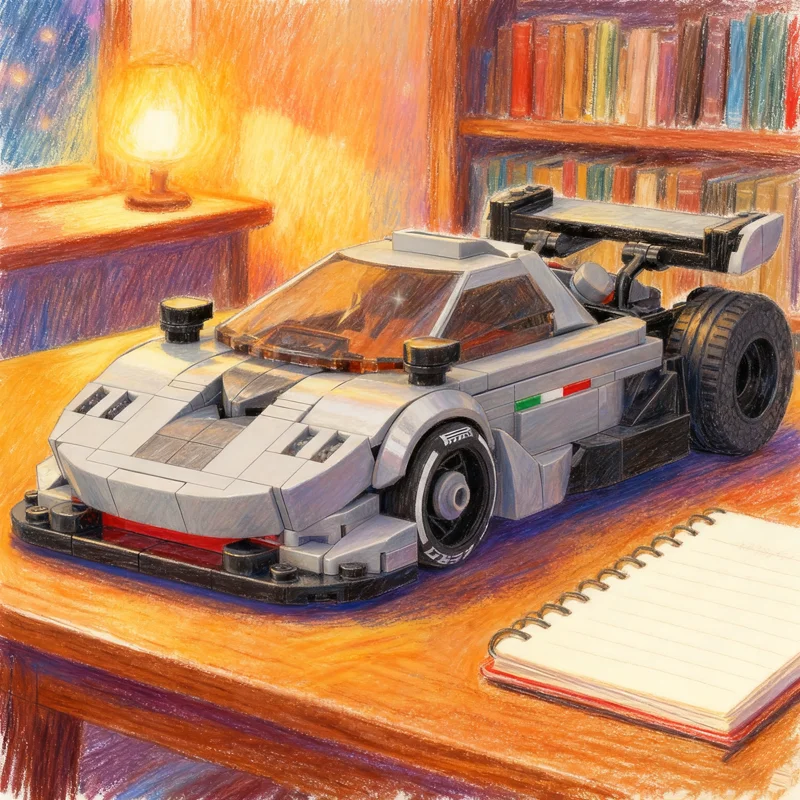 

313 деталей MOC Pagani Zonda S Pikes Peak City Champions: Модель суперкара, конструктор, игрушка для сборки, рождественский подарок, кирпичики для детей