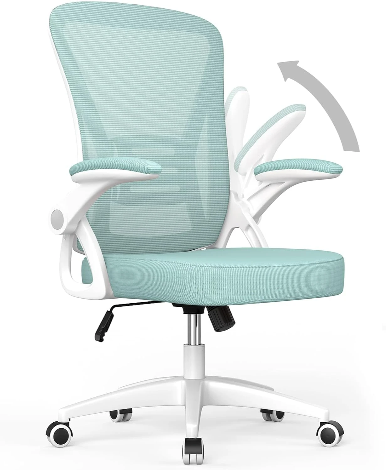 

Ergonomic Office Chair, Computer Chair with Adjustable Height, Flip-Up Arms and Lumbar Support, for Home Study Working