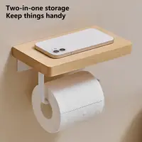 Estante de pañuelos de madera, doble ahorro de espacio, duradero, portarrollos de papel higiénico para Hotel, accesorios para dispositivos de baño
