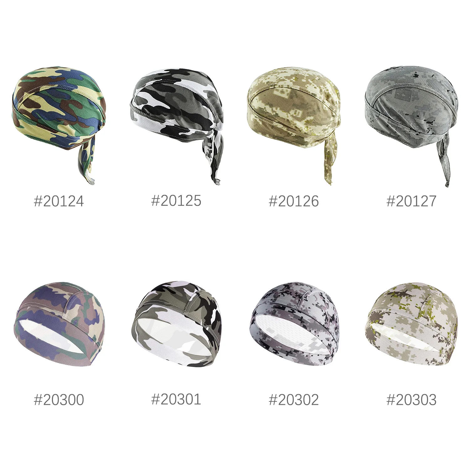 2024 New Summer 2PCS/set Men Printed Cycling Bandana Headscarf Sports Fishing Running Hiking Caps Camouflage Quick Dry Camo Hats