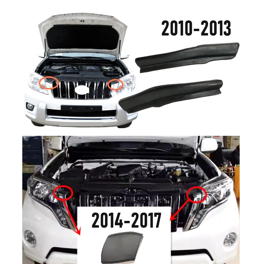 

2Pcs Front Bumper Seal Strip Rubber Strip Headlight Up Seal For Toyota Land Cruiser LC150 2010-2013 2014-2017 Car Accessories