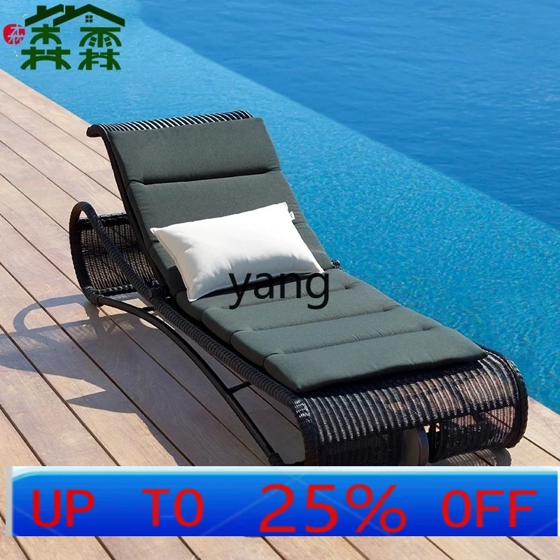 

lmm Outdoor Rattan Woven Recliner Chair Courtyard Balcony Leisure Beach Chair Swimming Pool Hot Spring Spa Club