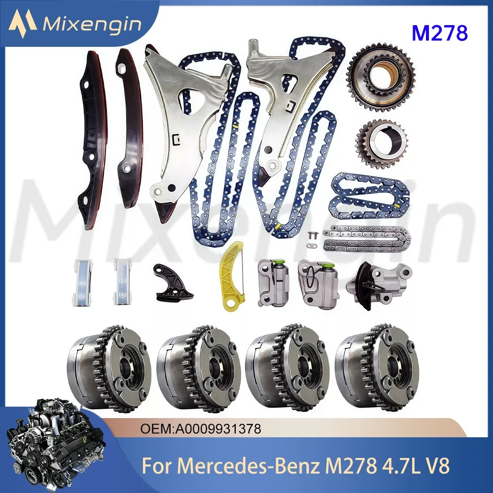 M278 Engine Parts Timing Chain Kit With VVT Gear For Mercedes-Benz 4.7 L T V8 CLS500 GL500 GLE500 GLS500 A0009931378 2011-2020