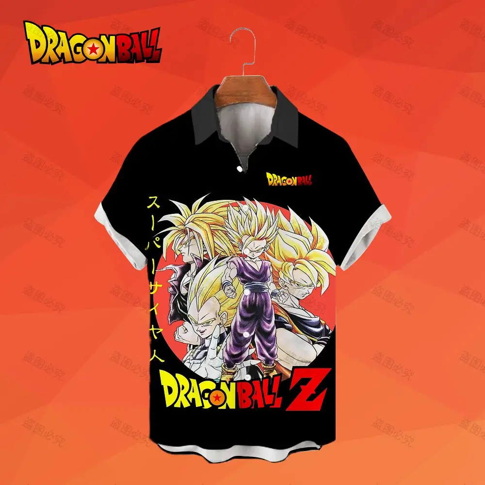 Camicie da uomo Vegeta Dragon Ball Z Moda Beach Style Camicia hawaiana oversize a maniche corte Y2k Cool Anime Streetwear Goku Top