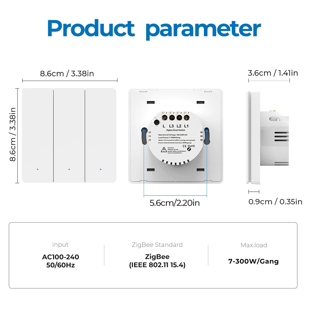 Tuya Zigbee Eu Slimme Lichtschakelaar Geen Neutrale Draad Geen Condensator Nodig Slimme Leven App Ondersteuning Alexa Google Home