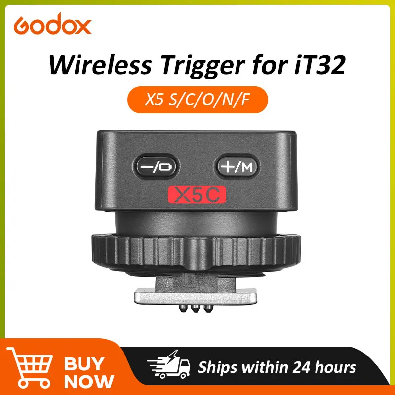 

Godox X5 C/N/S/F/O TTL Wireless Flash Trigger Hot Shoe for Godox iT32, applicable to Sony Canon Nikon Fuji Olympus Camera