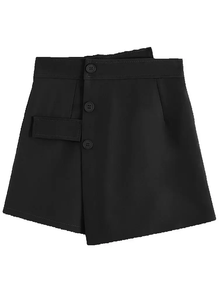 Ins primavera verão mulheres saia shorts design irregular terno calças curtas europa americano ol saias de cintura alta senhora