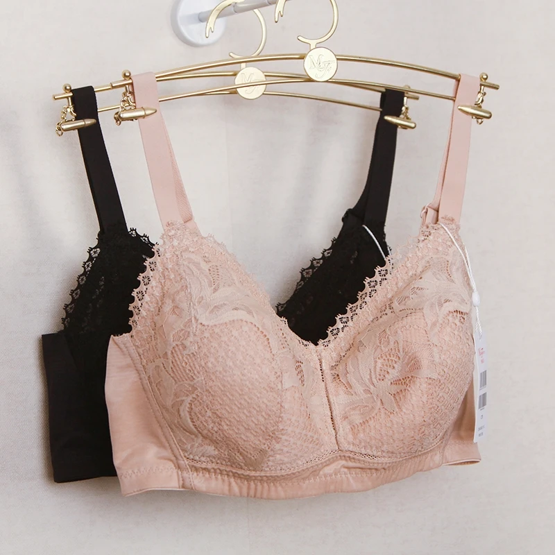 manfen-wirel-bra-comfortable-breathable-cotton-cup-full-coverage-women's-underwear-sexy-lace-design-fixed-strap-nylon-fabric
