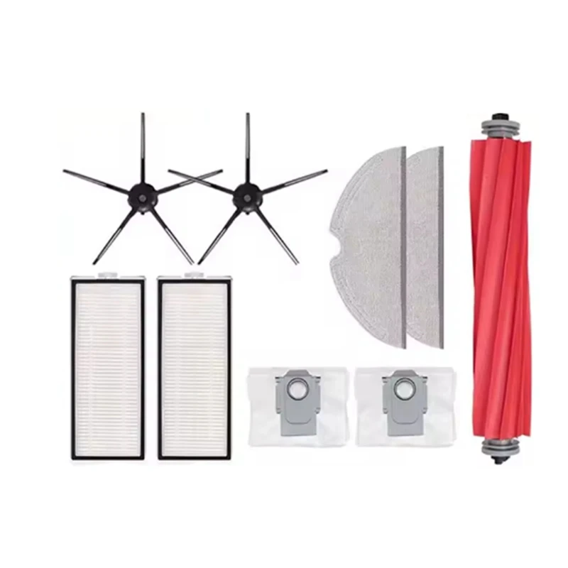 ABMI-9 Pcs For Roborock Q7 / Q7+ / Q7 Max+ Sweeping Robot Main Side Brush Mop Filter Dust Bag Set Cleaner Parts Replacement