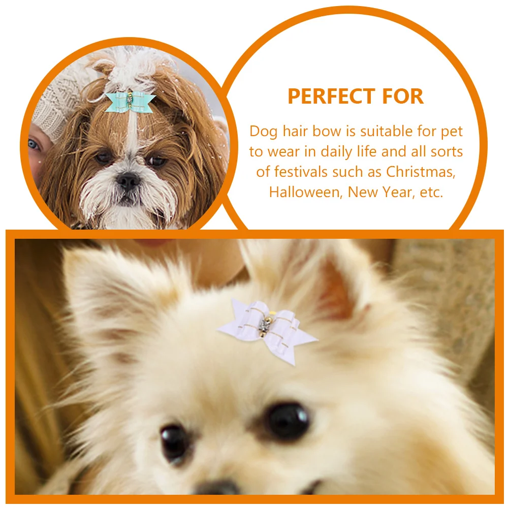 

20pcs Pet Hair Bows Dog Bowknot Hairbands Small Dogs Mixed Colors Festival Grooming Accessories Puppy Rubber Band Included