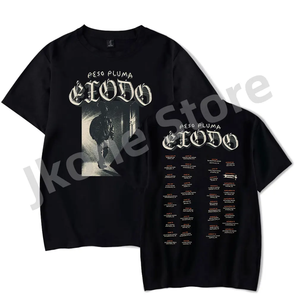 Peso Pluma Exodo Tour T-shirts Genesis Merch Tee Women Men Fashion Casual HipHop Short Sleeve Tshirts