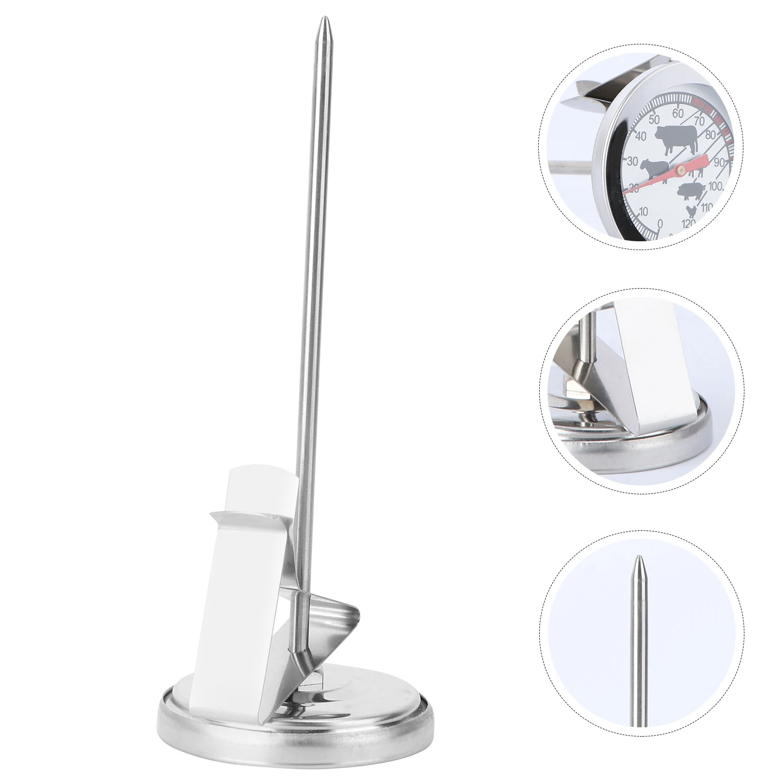 

Stainless Steel BBQ Thermometer Instant Read Waterproof Temperature Measurement Kitchen Gadget Small Metal