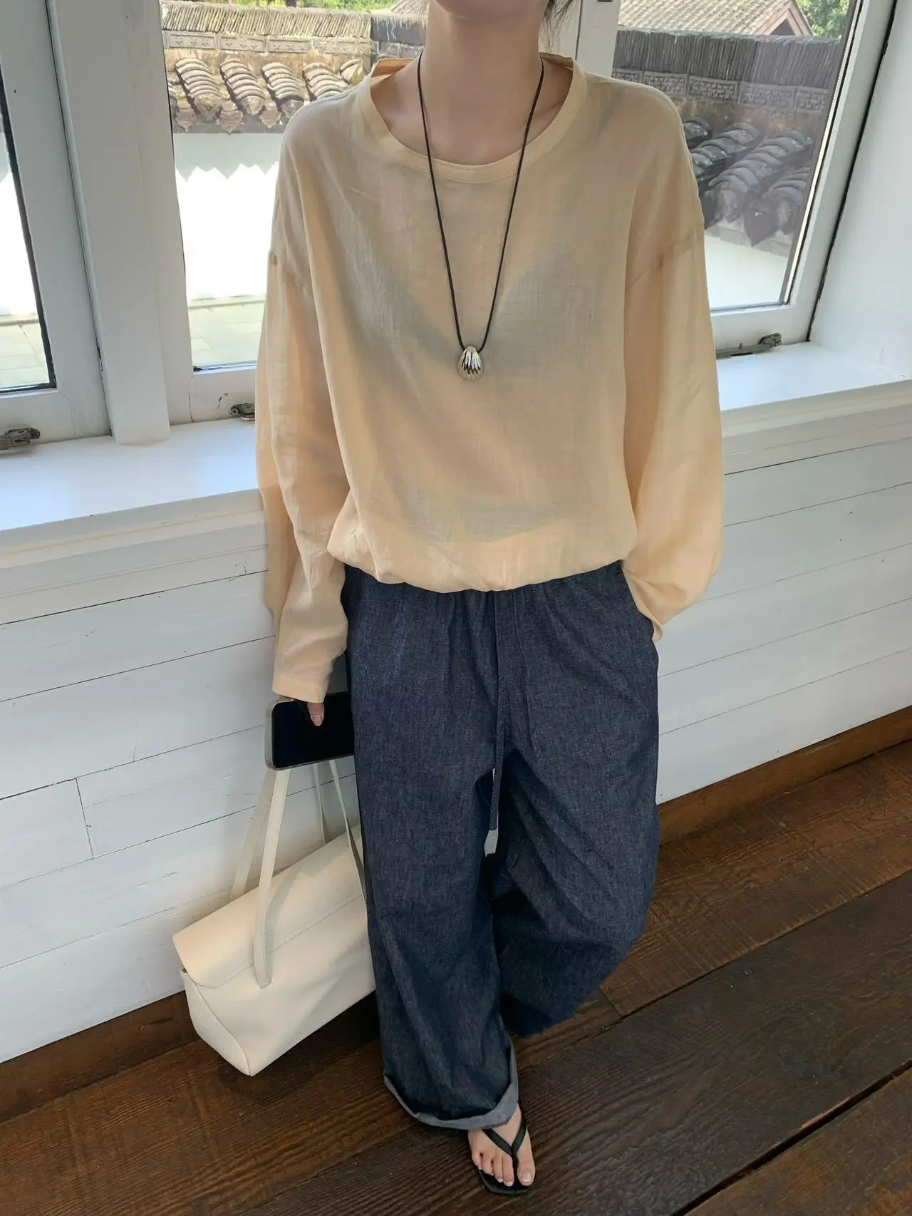 

Женская рубашка Lilianat Brunch с длинными рукавами, свободного кроя, с круглым вырезом, цветная, простой стиль, удобная, дышащая, весенняя мода