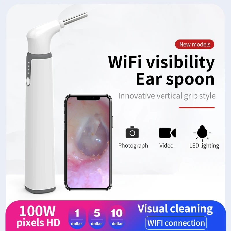 

Visual Ear Scoop Endoscope 3.9MM Wireless Otoscope Ear Wax Camera 200w Pixel Taking Picture Video Compatible with IOS Android