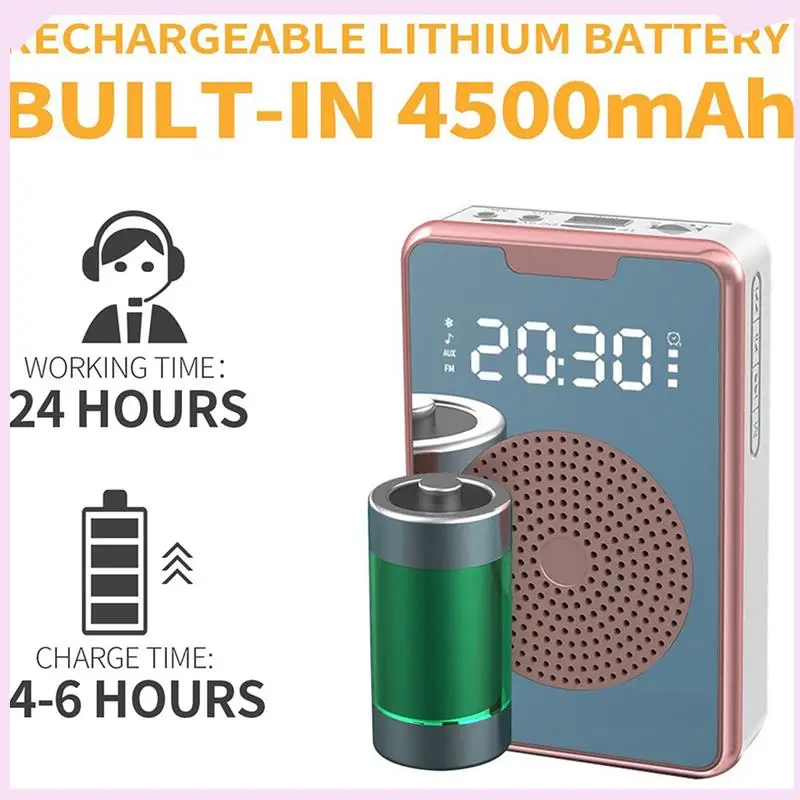 

B24B 2X портативный усилитель голоса для учителей с микрофонной гарнитурой, перезаряжаемый динамик для обучения, часовое руководство, классная комната