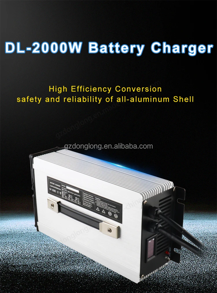 2000W CNC 24V 50A LITHIUM Battery Charger Efficient Charger for Electric Car Marine Scooter and Industrial Use