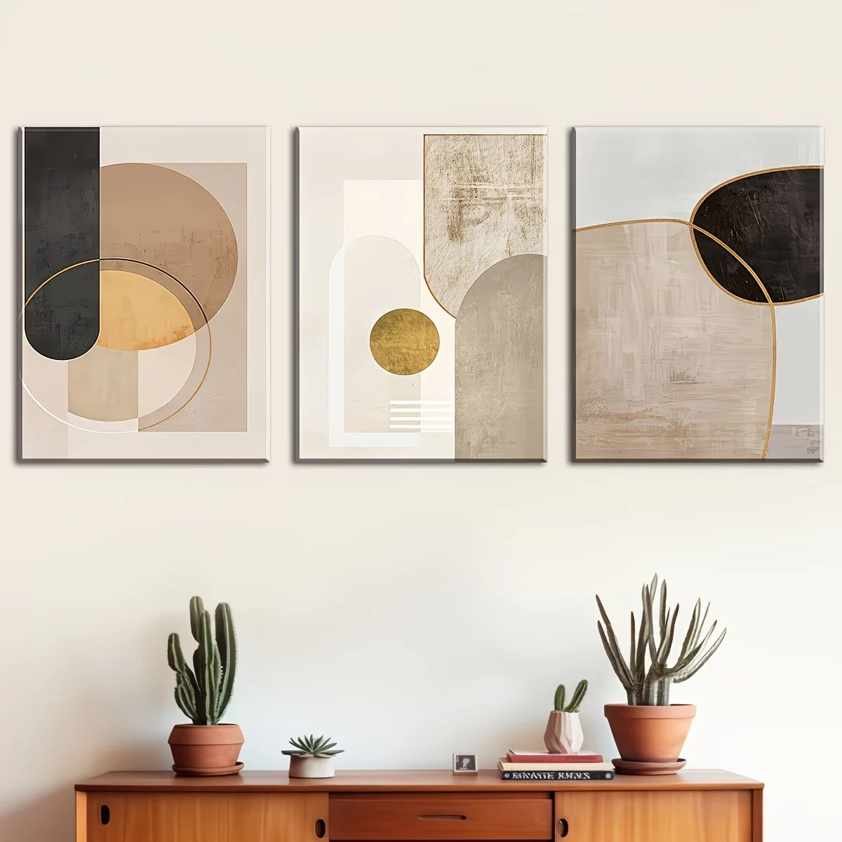 3pcs Nordic Abstract  Line Geometric Wall Art Print Canvas Painting Poster Picture For Living Room,Bedroom Home Decor image 2