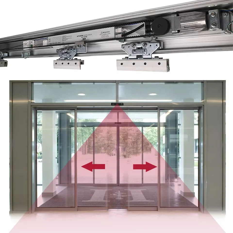 Factory Direct Remote Control 120KGS DC Motor Automatic Glass Sliding Door Opener With Microwave Sensor for Office