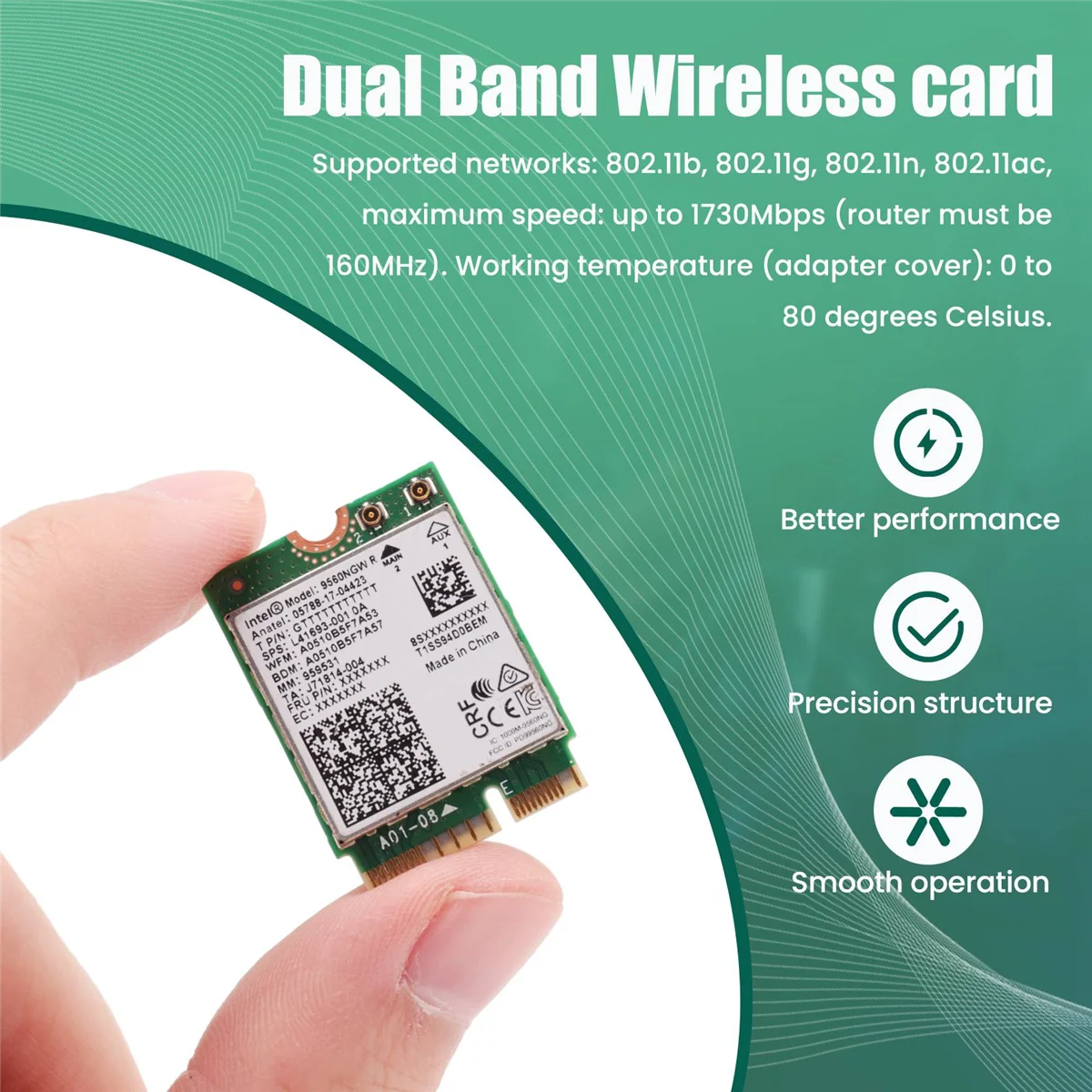 1730Mbps per Kit Desktop Dual Band Wireless AC 9560