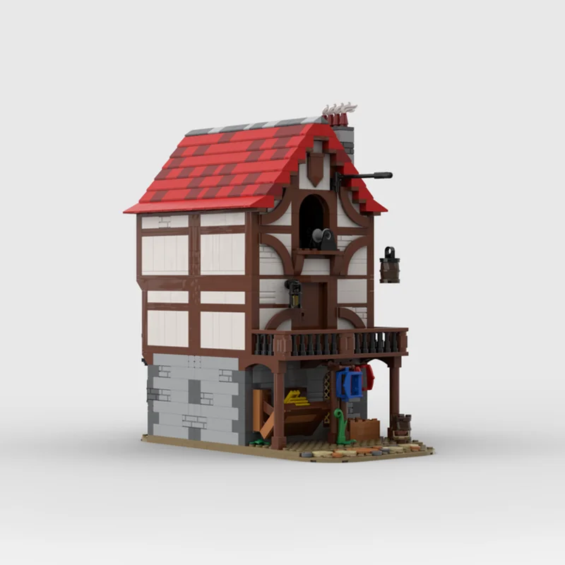 Medieval Alley's Inn MOC Creative Medieval Architecture Castle Model Building Blocks Architecture Assembly Model Toys Gift