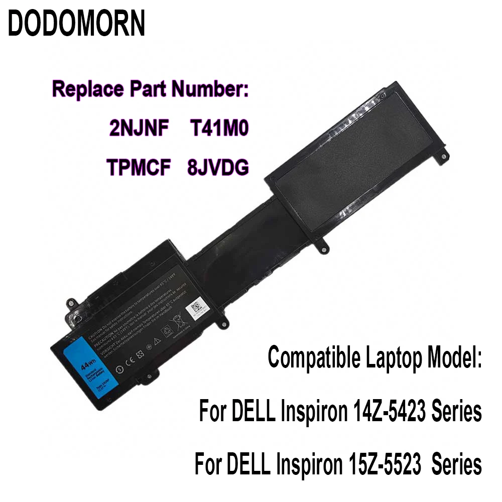 DODOMORN Fast Delivery New 2NJNF Battery For Dell Inspiron 14z-5423 15z-5523 Ultrabook 8JVDG T41M0 TPMCF P35G P26F 11.1V 44WH