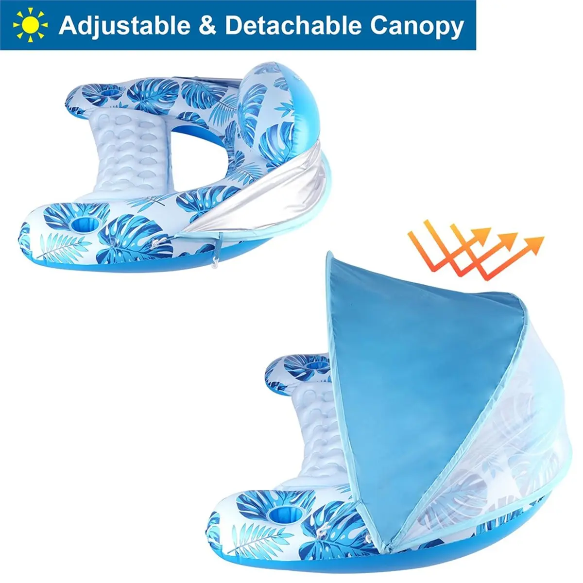 618-mega-sale-inflatable-pool-floats-with-canopy-for-adults-cup-holders-summer-beach-party