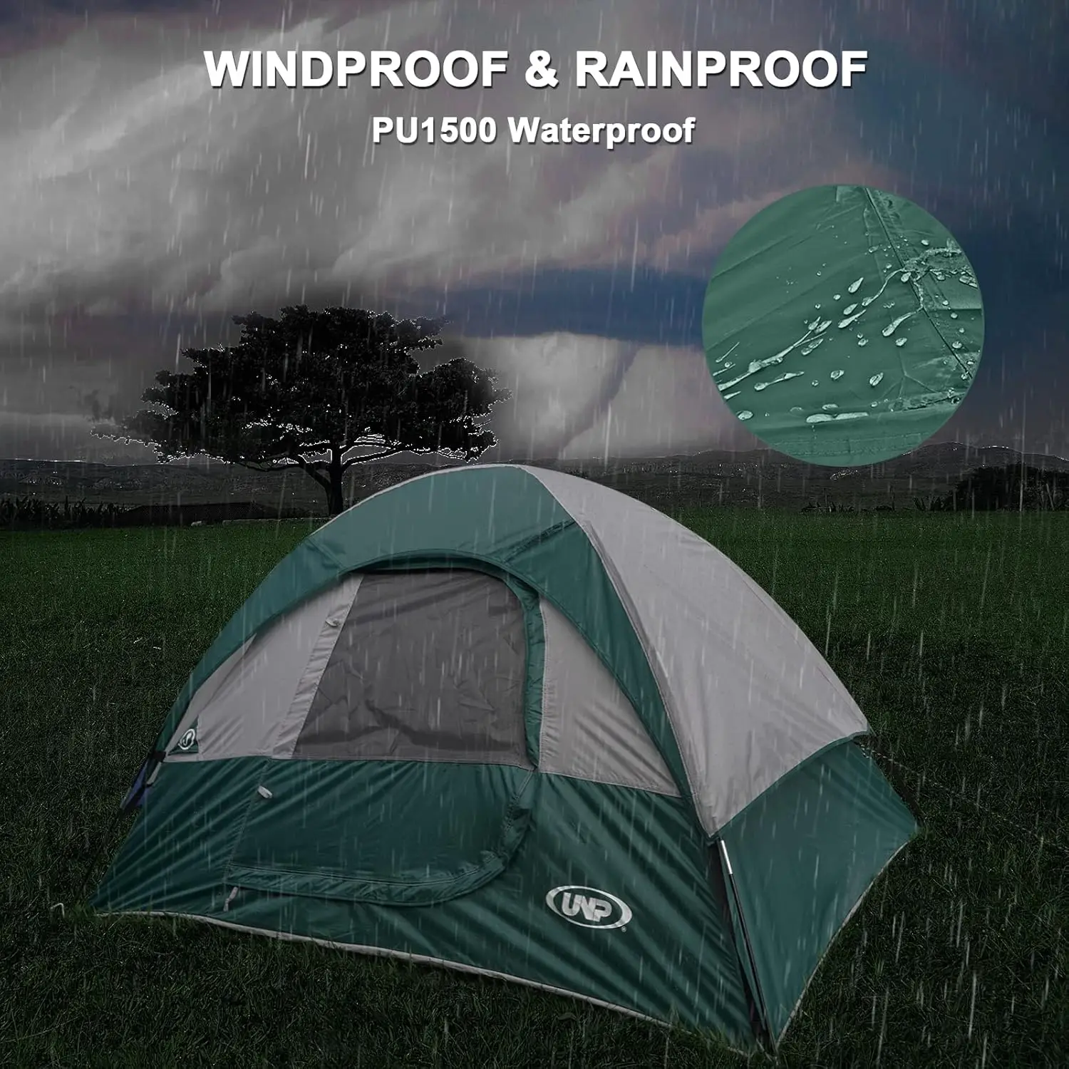 Camping Tent 2 Person, Waterproof Windproof Tent with Rainfly Easy Set up-Portable Dome Tents for Camping…