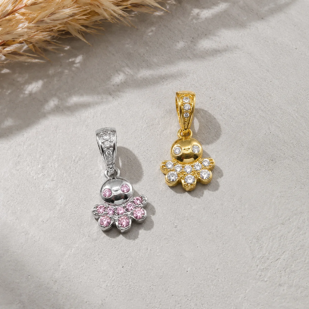 ZHENL Niedliche Y2K Ästhetik Ozean-Serie Tier-Anhänger Charms Vergoldeter Edelstahl DIY Kette Jubiläums-Geburtstags-Schmuck – Detail 24