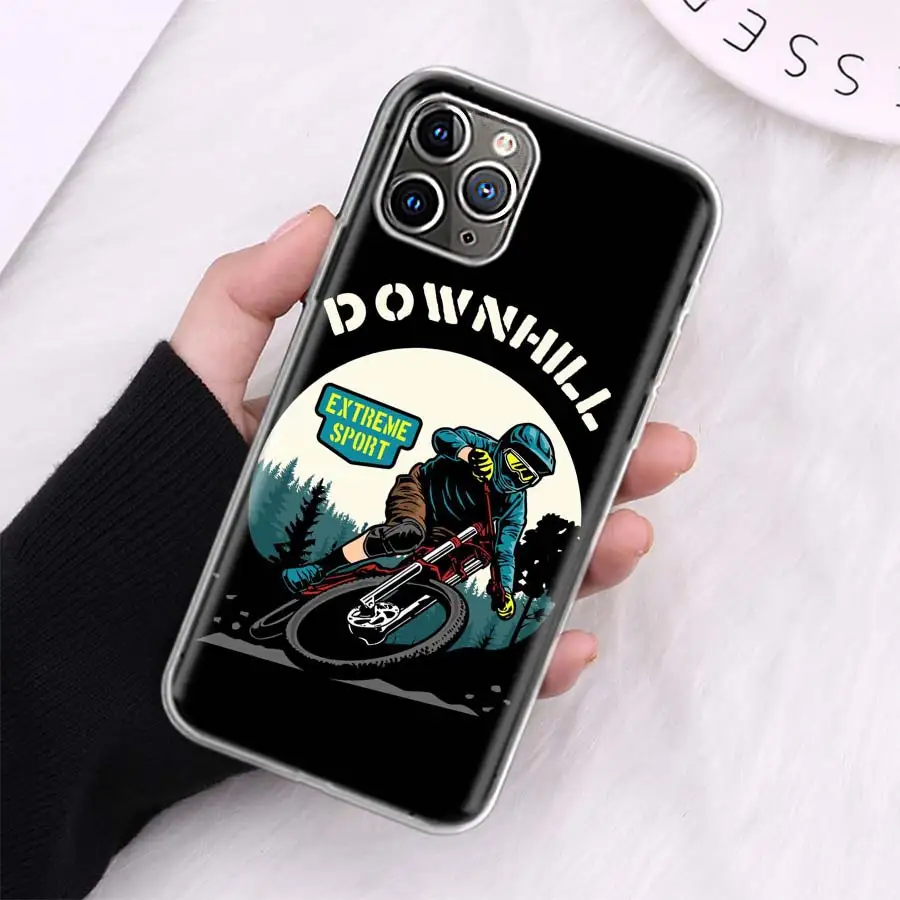 MTB Mountain Bike Cycling Bicycle Phone Case For Apple Iphone 12 Mini 14 13 15 Pro Max 11 X XS XR 16 Plus Funda Cover S