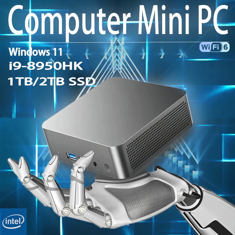 Mini PC Gaming Computer Intel Core i9-8950HK 16GB DDR4 512GB 1TB 2TB SSD windows 11 Pro high-performan PC wifi 6