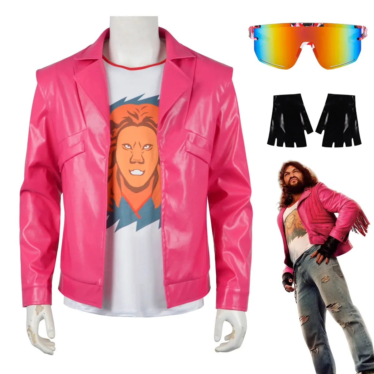 

Garrett Cosplay Garrison Costumes Movie Steve Role Play Pink Coat Uniform High Quality Halloween Carnival Dressing for Men