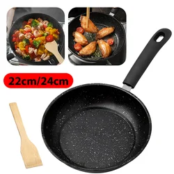 Frying Pan Flat Cooking Pan Wok Pan Non-Stick 22/24cm Household Induction Gas Stove Universal Pancake Pan Cooking Pots