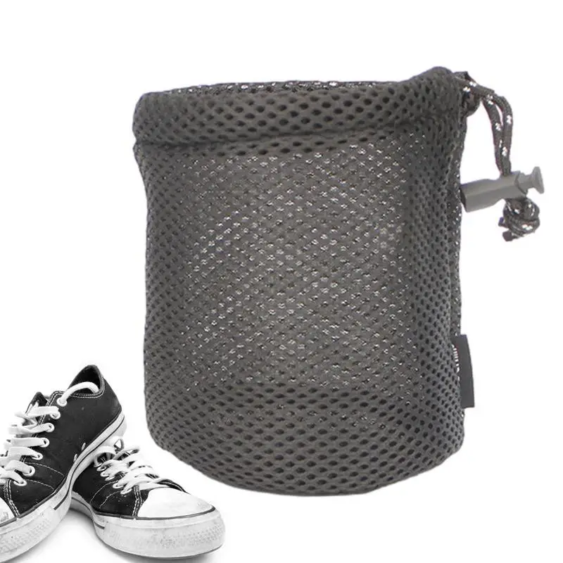 Borse a rete per giocattoli Borsa a rete in nylon resistente con chiusura a cordoncino con chiusura a moschettone Borsa a rete per giocattoli da