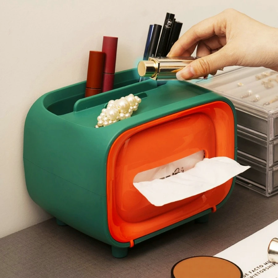 Tissue Box Desktop Kitchen Napkin Storage Container Living Room Paper Holder Storage Box For Home Office Tissue Tray view 3