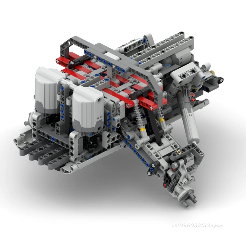 MOC Technical  Adjustable Suspension Width Steering and Differential Drive Building Blocks Cars Steering Chassis Diy Bricks Toys